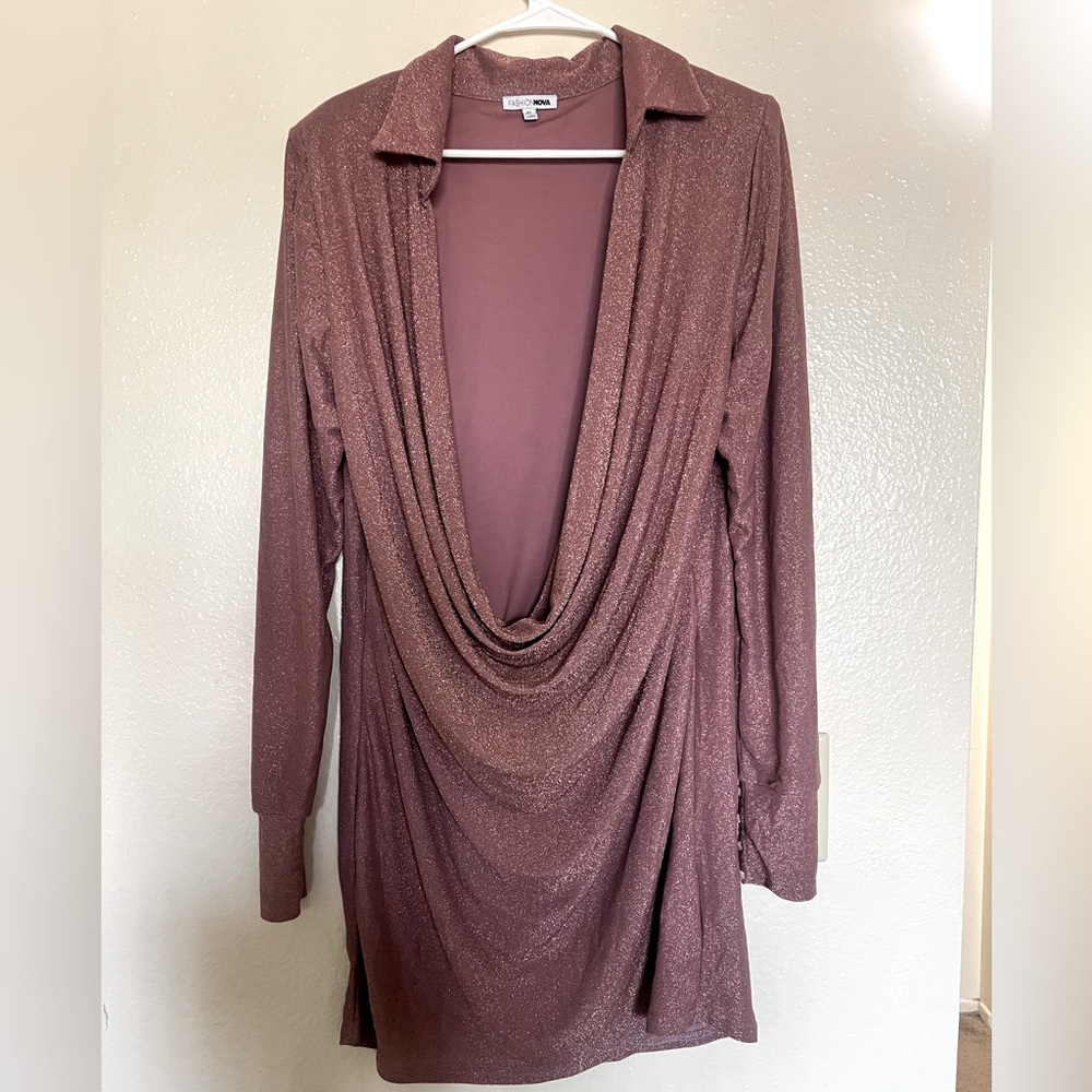 Fashionova sparkling pink dress.  Size XL